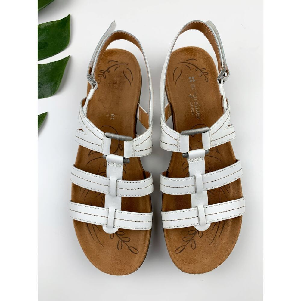Naturalizer White Multi-Strap Slingback Sandals 9 Narrow